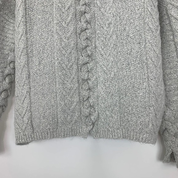 John + Jenn Size Small‎ Cable Knit Sweater Grey Turtleneck Pullover Long Sleeve - Picture 6 of 9